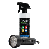 PowAir Pet Pack containing a PowAir Urine & Odour Spray and a PowAir UV Urine Detector Torch